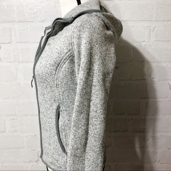 Marmot heathered grey zip hoodie. A50 - Picture 3 of 8